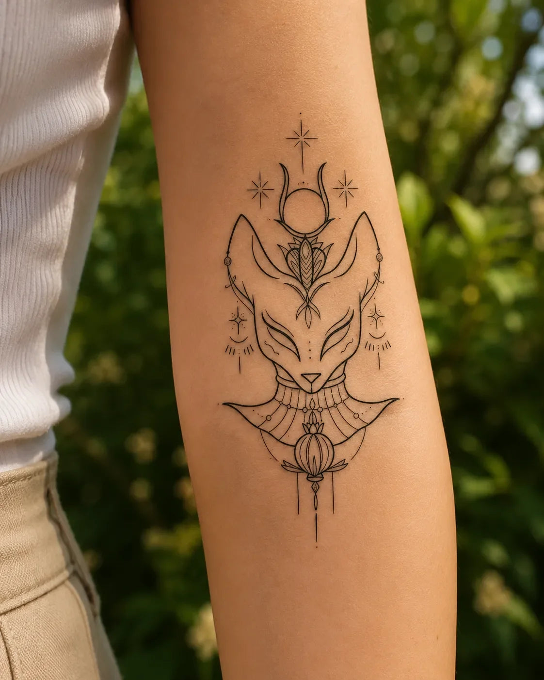 SafeTatt — Sacred Fox · fotografie tetování na kůži