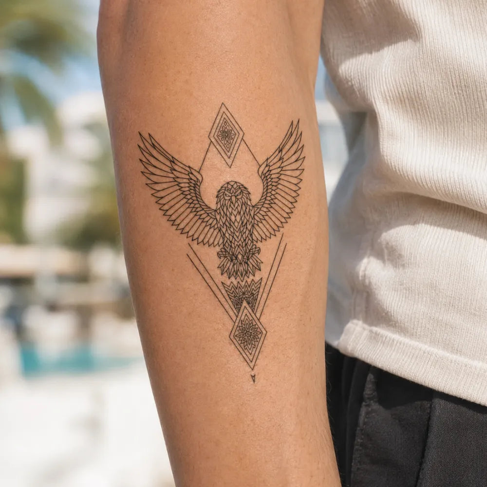 SafeTatt — Winged Diamond · fotografie tetování na kůži