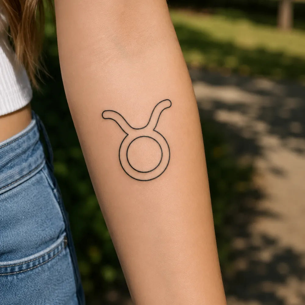 SafeTatt — Taurus Sign · fotografie tetování na kůži