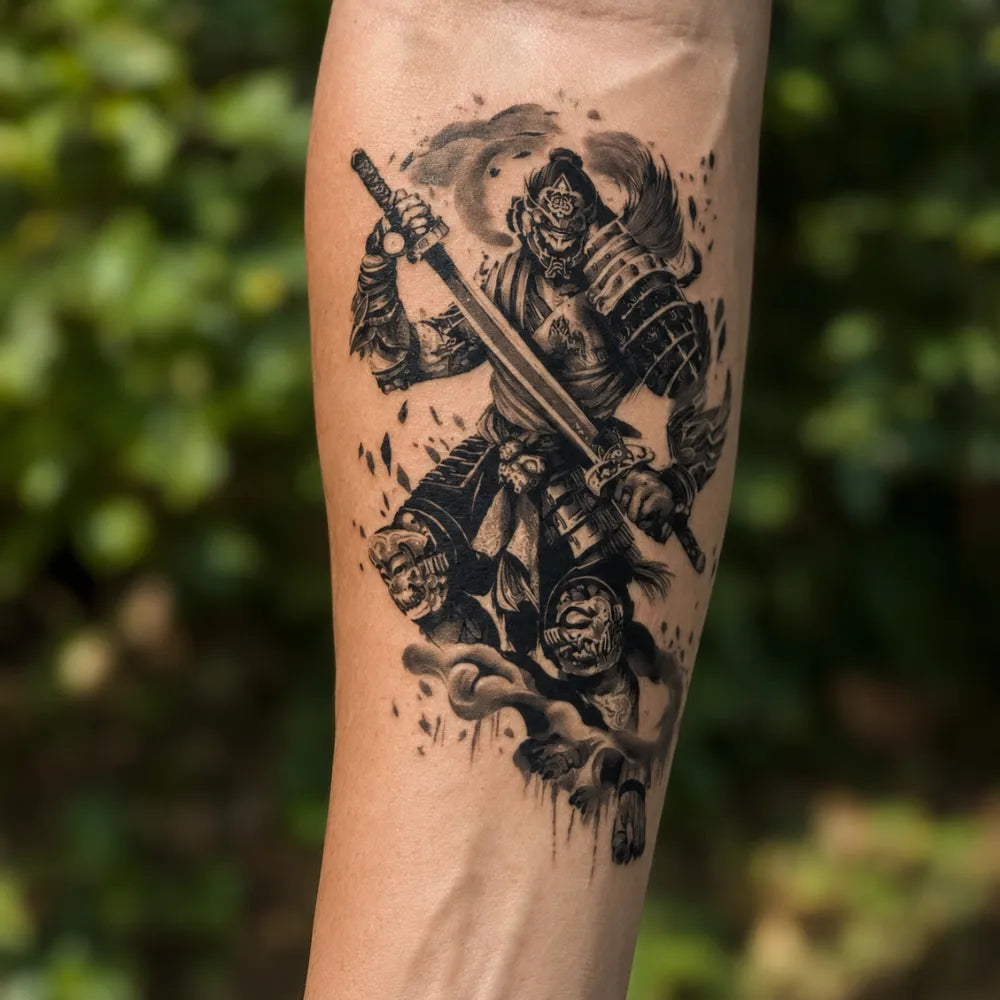 SafeTatt — Shadow Samurai · fotografie tetování na kůži