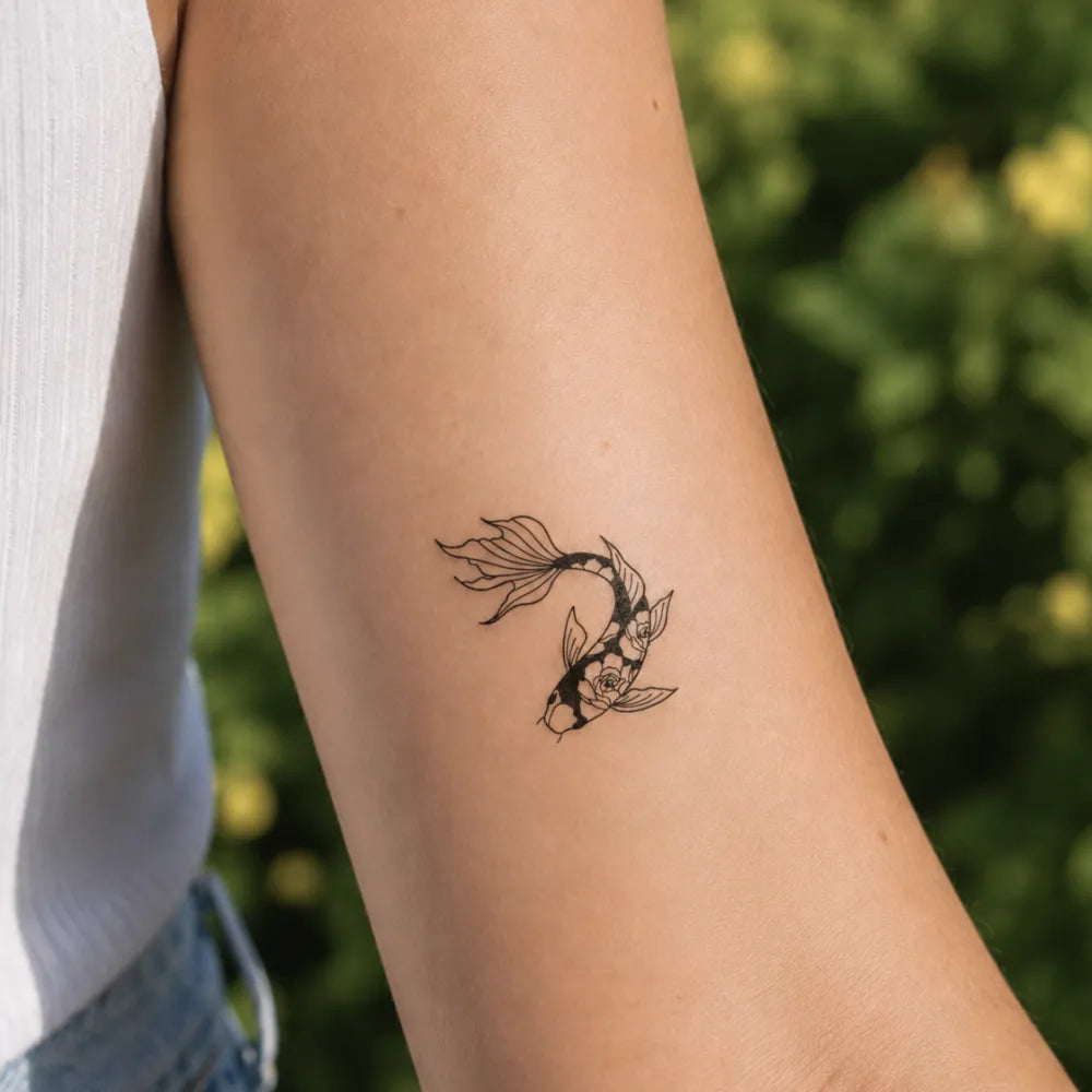 SafeTatt — Koi Bloom · fotografie tetování na kůži